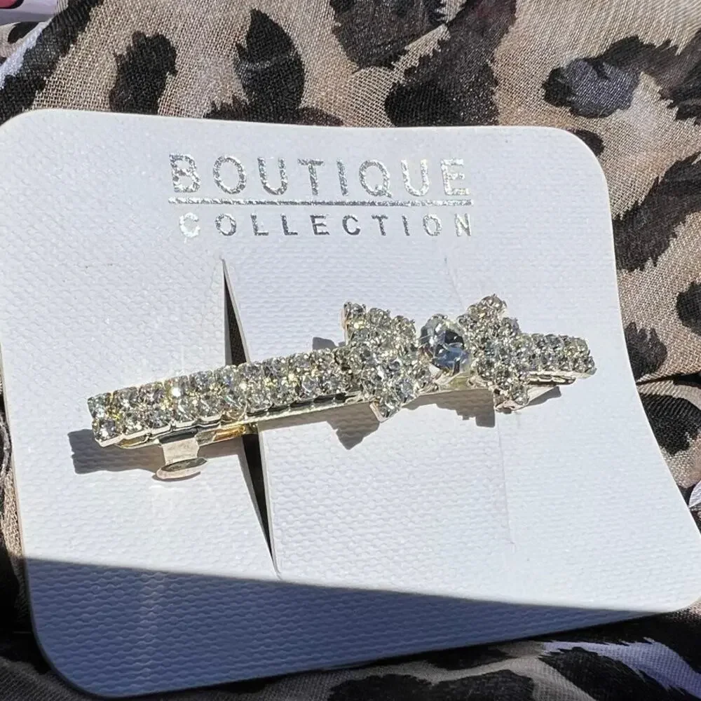 Sparkling Crystal Rhinestone Shimmering Retro Vintage Hair Clip Deadstock NEW